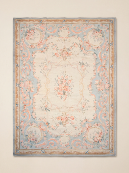 Rococo Floral Rug – Ivory