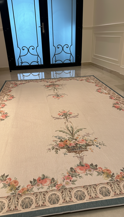 Classical Roses Green Rug