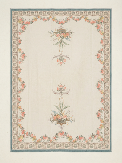 Classical Roses Green Rug